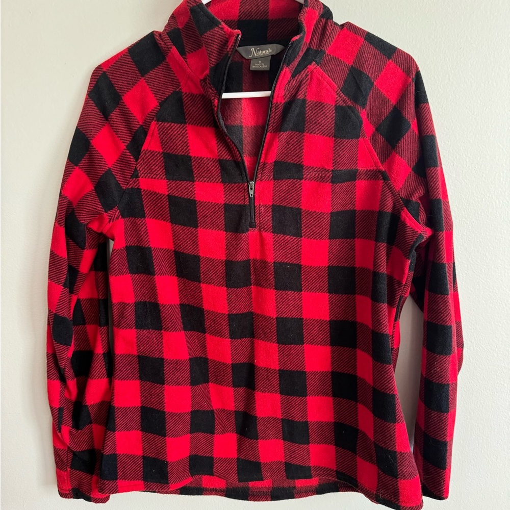 Natural Collections Quarter Zip Buffalo Plaid Sweater ?